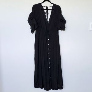 Black ruffle swimsuit cover up